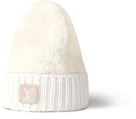 (W) LOUIS VUITTON Gorro Blanco de Punto Acanalado con Logo - Lana Nylon Spandex M79444 Lookbook (W) LOUIS VUITTON Gorro Blanco de Punto Acanalado con Logo - Lana Nylon Spandex M79444
