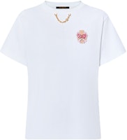 (Women) Louis Vuitton White Solid Logo Crewneck T-Shirt. 1AFKEC (Women) Louis Vuitton White Solid Logo Crewneck T-Shirt. 1AFKEC