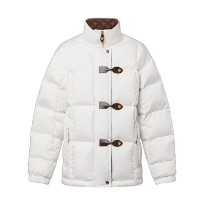 (Women) Louis Vuitton White Solid Zip-Up Long Sleeve Jacket 1AF471
