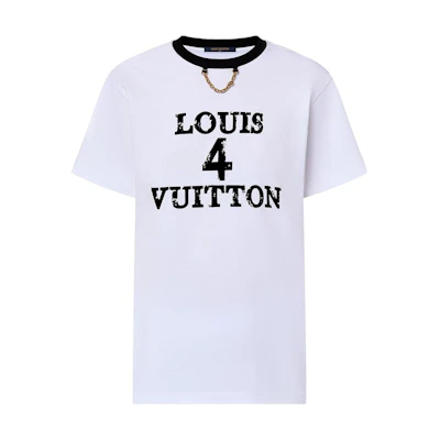(Women) LOUIS VUITTON White T-Shirt with Letter Logo Print. 1ABIQC