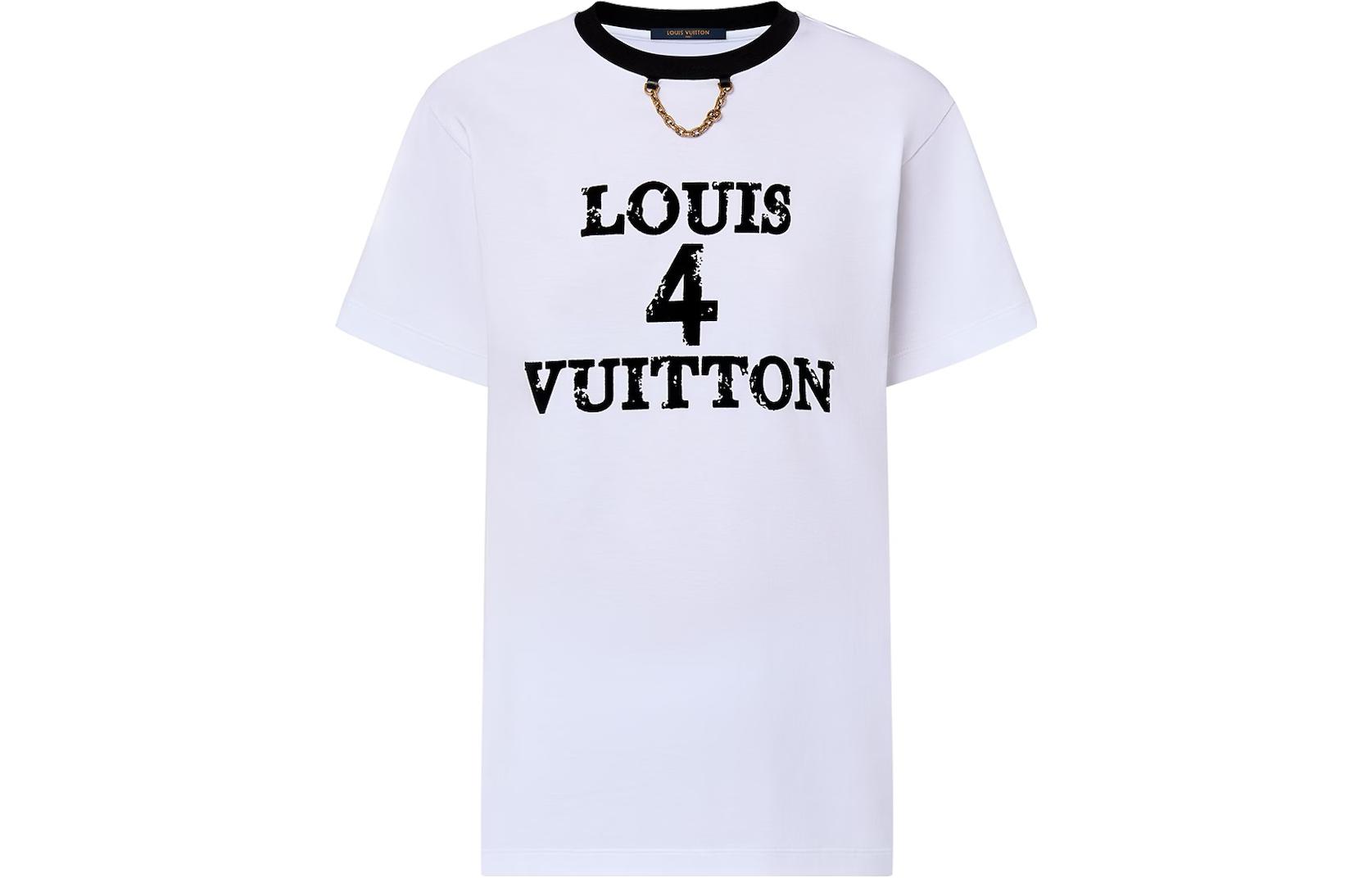 Order (Women) LOUIS VUITTON  White T-Shirt with Letter Logo Print. 1ABIQC