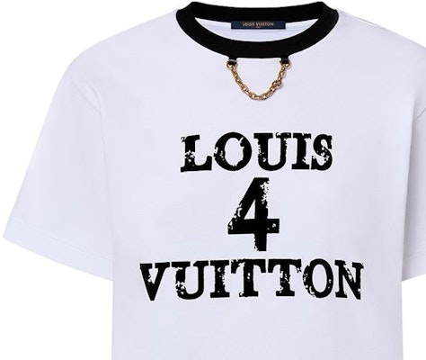 (Women) LOUIS VUITTON White T-Shirt with Letter Logo Print. 1ABIQC Details for (Women) LOUIS VUITTON White T-Shirt with Letter Logo Print. 1ABIQC