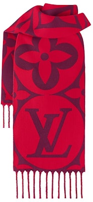 (W) 路易威登红色羊毛针织围巾搭配经典字母图案 M90853 Lookbook (W) 路易威登红色羊毛针织围巾搭配经典字母图案 M90853