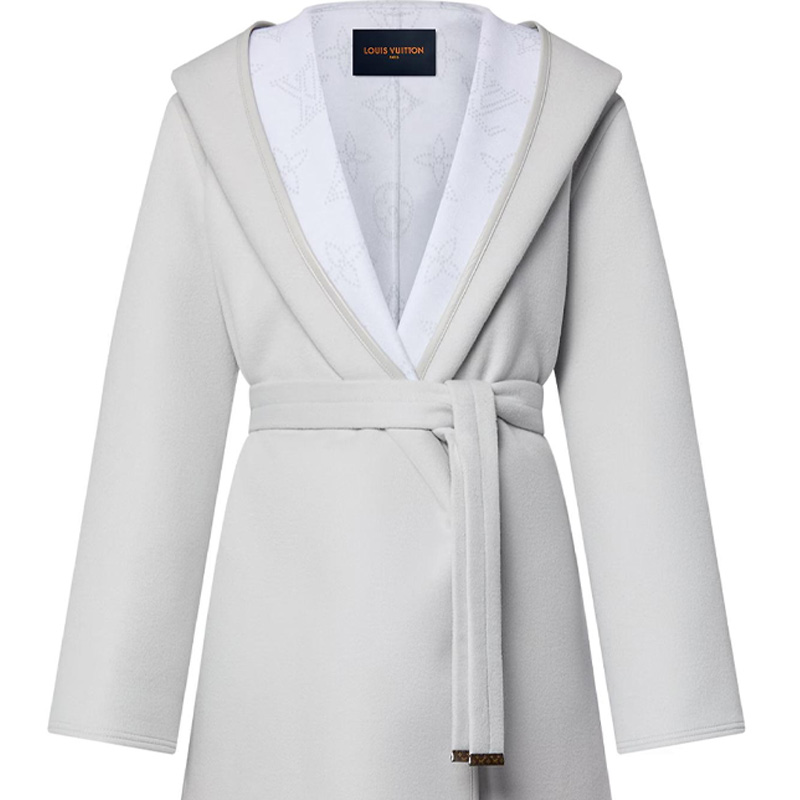(Women) Louis Vuitton  Wrap Long Coat Grey 1AGBFB 圖 7
