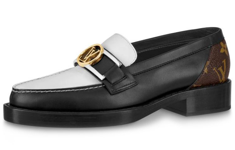 (Women) Louis Vuitton Academy Flat Loafers 'Black with Monogram Back' 1A66QN