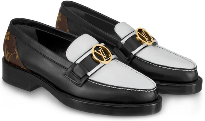 (W) Louis Vuitton Academy Loafers ''Zwart met Monogram Achterkant'' 1A66QN Lookbook (W) Louis Vuitton Academy Loafers ''Zwart met Monogram Achterkant'' 1A66QN