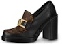 Buy (W) Louis Vuitton Kasut Tumit Tinggi Berjiwa Loafer 'Hitam dengan Monogram Coklat' 1A86LV