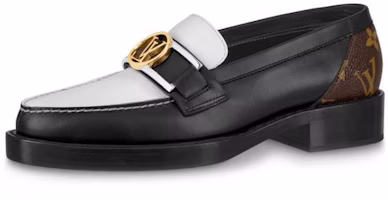 (Women) Louis Vuitton Academy Flat Loafers 'Black with Monogram Back' 1A66QN (Women) Louis Vuitton Academy Flat Loafers 'Black with Monogram Back' 1A66QN
