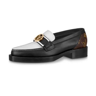 (W) LV Academy Flat Loafers 'Black with Monogram Back'