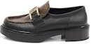 Buy (W) Louis Vuitton Loafers Hitam Monogram Coklat Plat Emas 1A7TXN