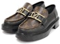 Lookbook (W) Louis Vuitton Loafers Hitam Monogram Coklat Plat Emas 1A7TXN