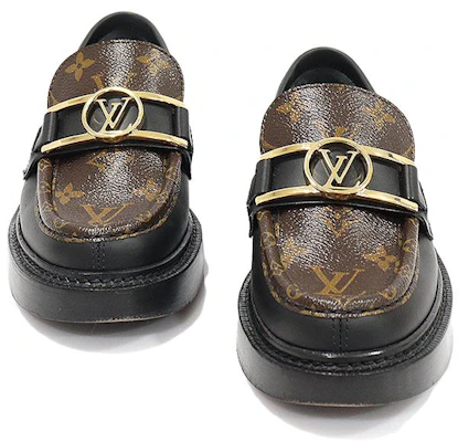 (Women) Louis Vuitton Academy Loafers 'Black with Brown Monogram and Gold Plate' 1A7TXN Shop (Women) Louis Vuitton Academy Loafers 'Black with Brown Monogram and Gold Plate' 1A7TXN