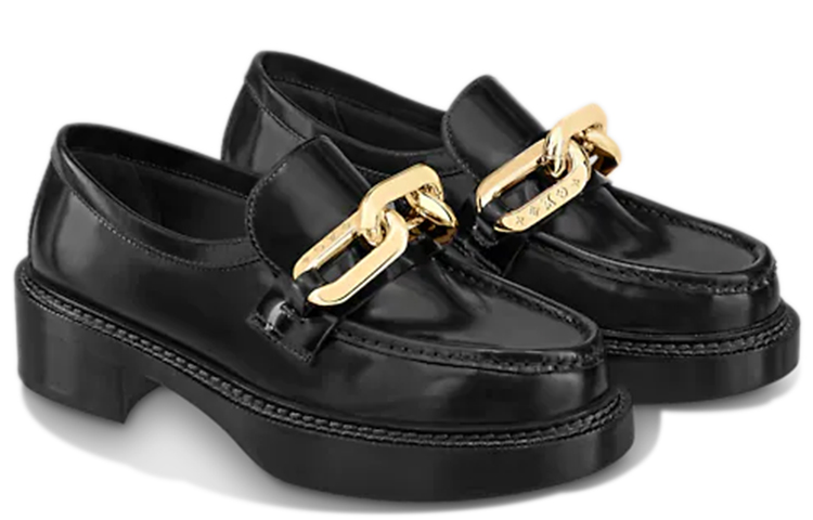 (W) LV Academy Platform Loafers 'Black' 圖 2