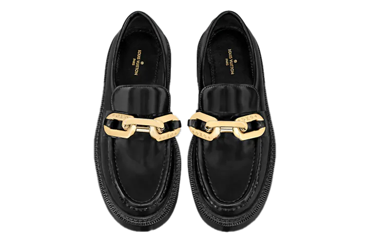 (W) LV Academy Platform Loafers 'Black' 圖 3