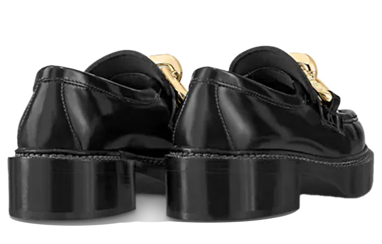 (W) LV Academy Platform Loafers 'Black' 圖 4
