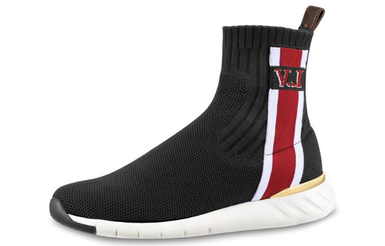 (Women) Louis Vuitton LV Aftergame High-Top Sports Shoes Black/Red 1A4GKN