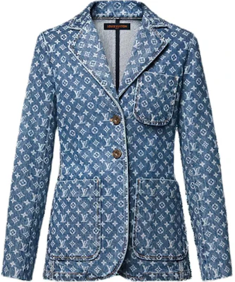 (Women) Louis Vuitton All-Over Print Slim Fit Blazer Blue Long Sleeve Jacket 1AFYTF Order (Women) Louis Vuitton All-Over Print Slim Fit Blazer Blue Long Sleeve Jacket 1AFYTF