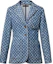Order (Women) Louis Vuitton All-Over Print Slim Fit Blazer Blue Long Sleeve Jacket 1AFYTF