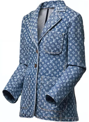 (Women) Louis Vuitton All-Over Print Slim Fit Blazer Blue Long Sleeve Jacket 1AFYTF Shop (Women) Louis Vuitton All-Over Print Slim Fit Blazer Blue Long Sleeve Jacket 1AFYTF