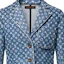 Details for (Women) Louis Vuitton All-Over Print Slim Fit Blazer Blue Long Sleeve Jacket 1AFYTF