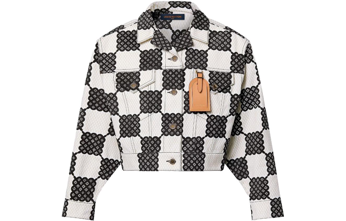 Order (W) LOUIS VUITTON Alpha Damier Monogram 短版外套 白色 SS23 1ABRF3