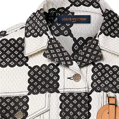 (W) 路易威登 Alpha Damier Monogram 白色短款外套 春夏系列 2023. 1ABRF3 Details for (W) 路易威登 Alpha Damier Monogram 白色短款外套 春夏系列 2023. 1ABRF3