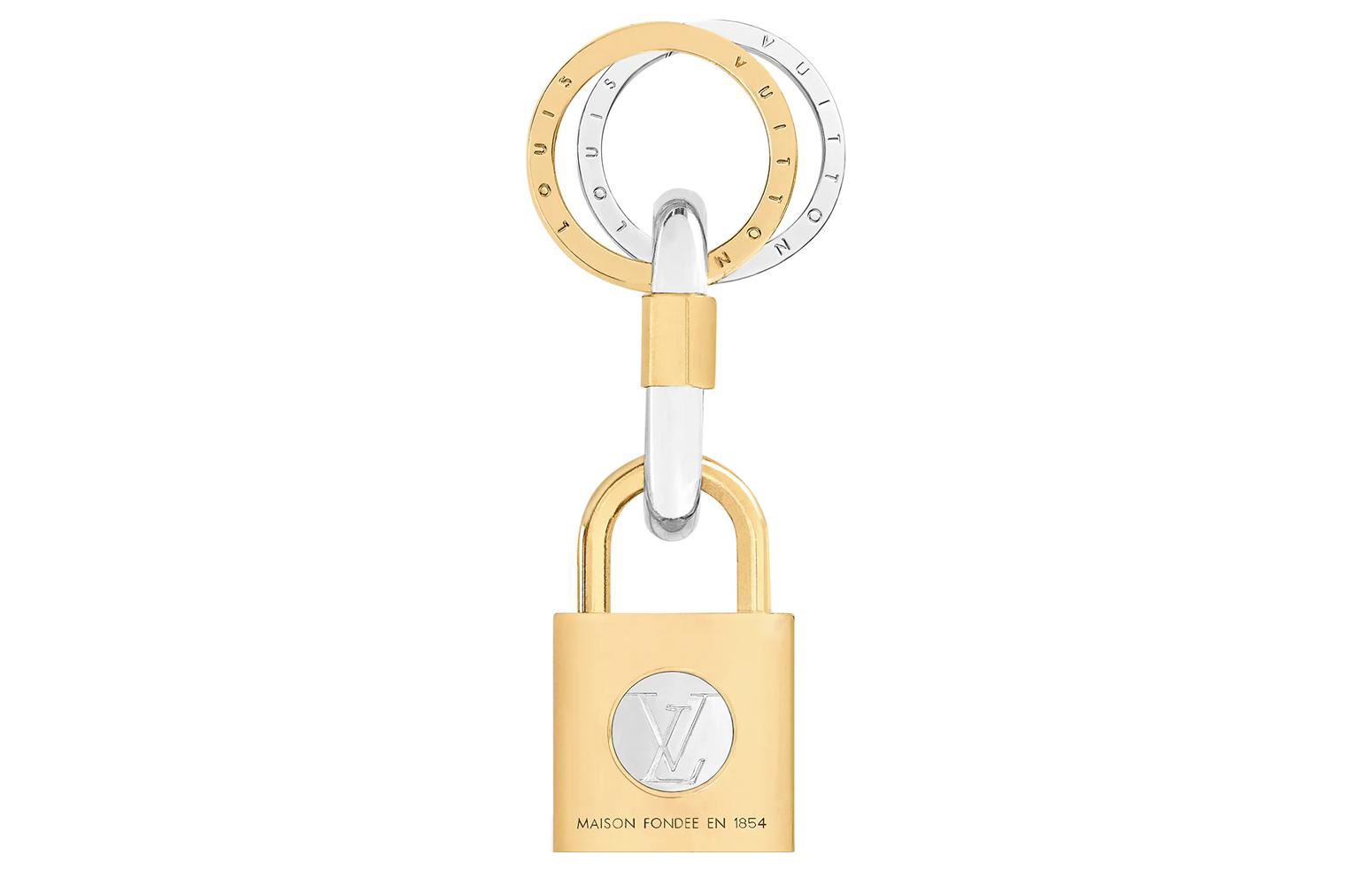 (Women) Louis Vuitton Alphabet Engraved Padlock Keychain Gold for Women. M00549