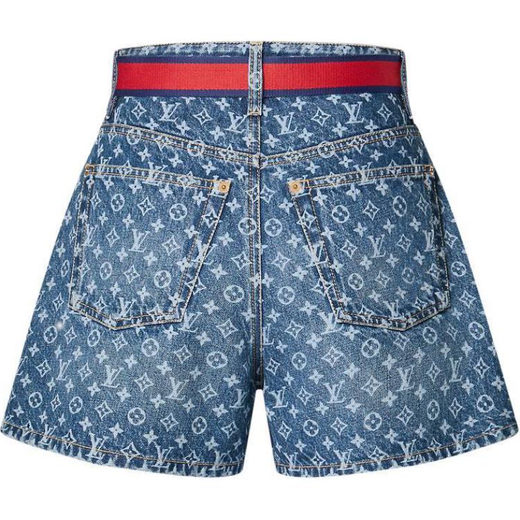 (Women) LOUIS VUITTON America's Cup SS24 High-Waisted Straight Denim Shorts Blue Women. 1AFYT6 圖 3