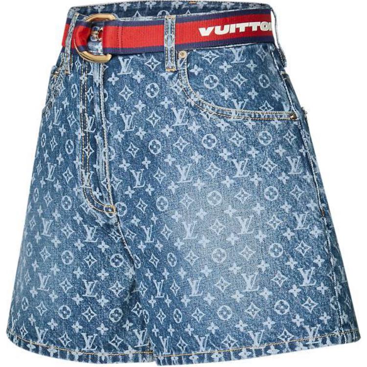 (Women) LOUIS VUITTON America's Cup SS24 High-Waisted Straight Denim Shorts Blue Women. 1AFYT6 圖 4