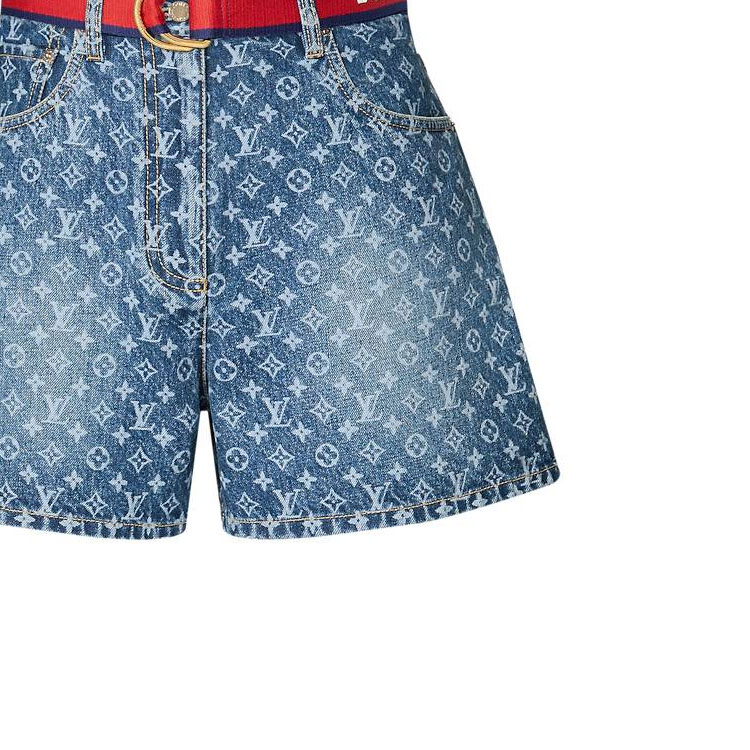 (Women) LOUIS VUITTON America's Cup SS24 High-Waisted Straight Denim Shorts Blue Women. 1AFYT6 圖 5