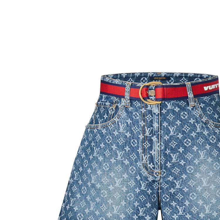 (Women) LOUIS VUITTON America's Cup SS24 High-Waisted Straight Denim Shorts Blue Women. 1AFYT6 圖 6