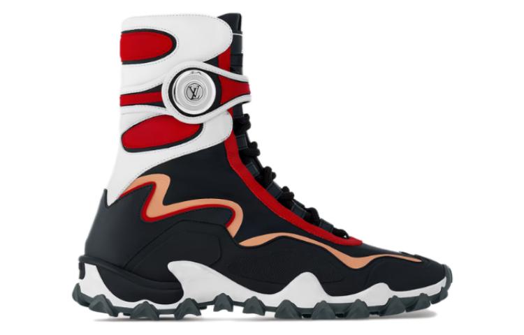 (W) LV Ankle Boot 'Velvet Round-Toe Buckle Flat - Black Red' 圖 2