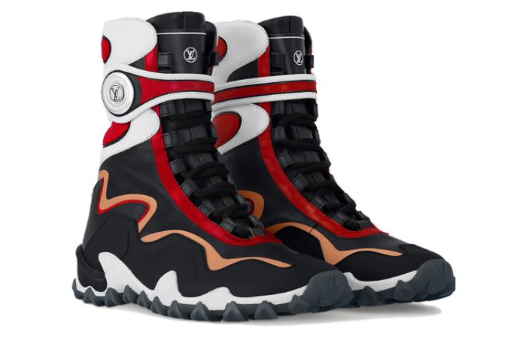 (W) LV Ankle Boot 'Velvet Round-Toe Buckle Flat - Black Red' 圖 3