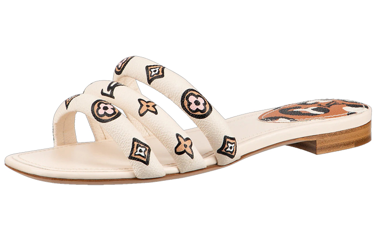 (Women) Louis Vuitton Appeal Sandals 'White with Black Beige Monogram' 1A93E6
