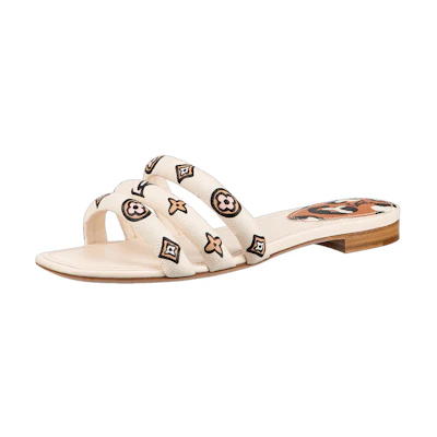 (W) LV Appeal Sandals 'White with Black Beige Monogram'