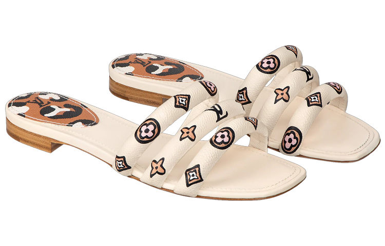 (W) LV Appeal Sandals 'White with Black Beige Monogram' 圖 3
