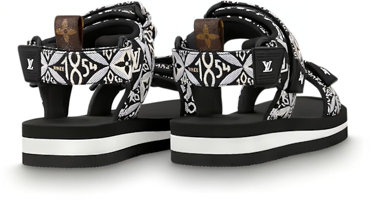 (W) ルイ・ヴィトン アークライトフラットサンダル (黒) 1A8UM9 Shop (W) ルイ・ヴィトン アークライトフラットサンダル (黒) 1A8UM9