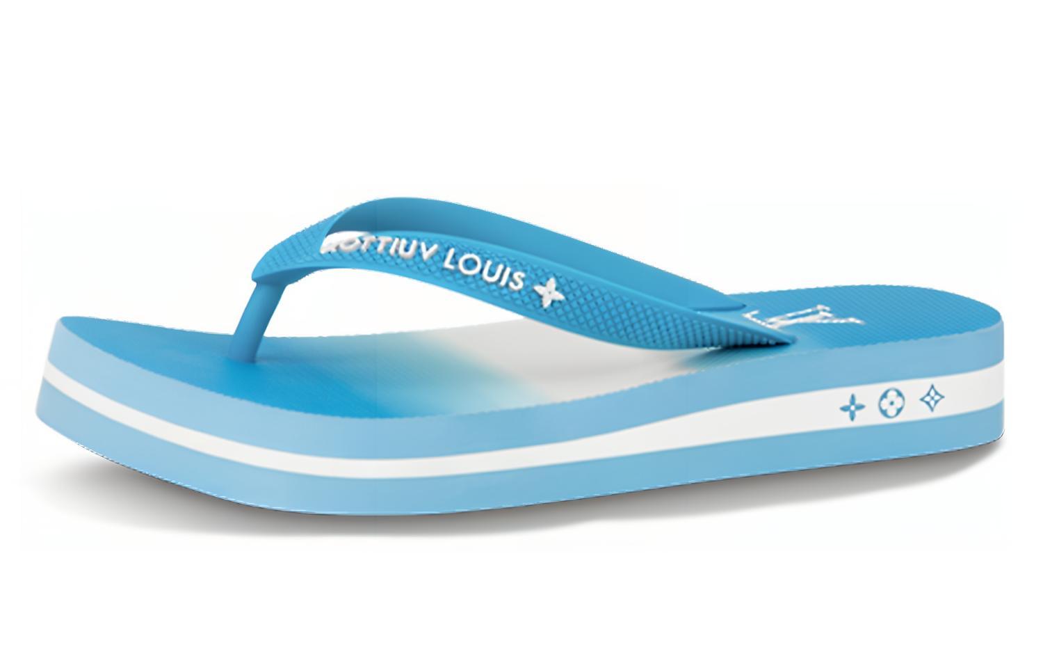 (Women) Louis Vuitton Arcade Flat Thong 'Blue' 1A8T5D