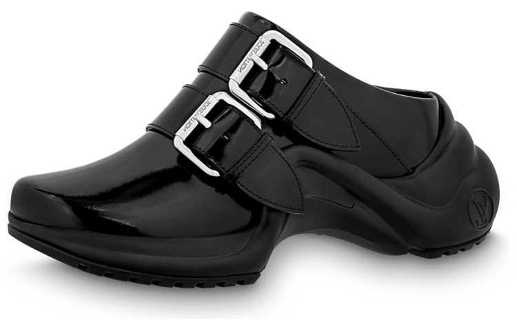 (Women) Louis Vuitton Archlight 1.0 'Black Leather Double Strap Slide' 1ABHXY