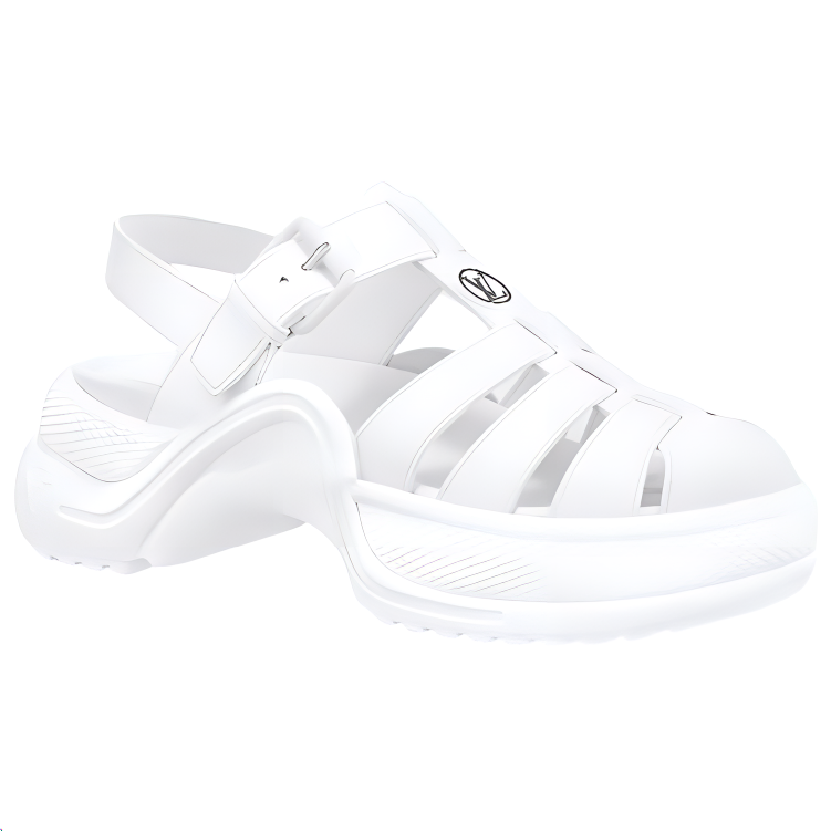 (W) LV Archlight 1.0 'Buckle Thick Sole Fashion Sandal' White 圖 2