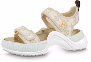 (Women) Louis Vuitton Archlight 1.0 'Denim Velcro Chunky Sole Fashion Slide' Light Brown 1ABHP6 (Women) Louis Vuitton Archlight 1.0 'Denim Velcro Chunky Sole Fashion Slide' Light Brown 1ABHP6