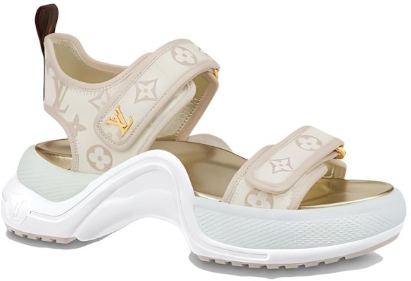 (Women) Louis Vuitton Archlight 1.0 'Denim Velcro Chunky Sole Fashion Slide' Light Brown 1ABHP6 Order (Women) Louis Vuitton Archlight 1.0 'Denim Velcro Chunky Sole Fashion Slide' Light Brown 1ABHP6