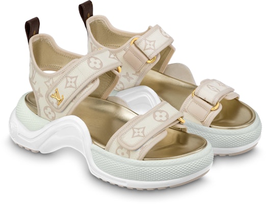 (Women) Louis Vuitton Archlight 1.0 'Denim Velcro Chunky Sole Fashion Slide' Light Brown 1ABHP6 Order (Women) Louis Vuitton Archlight 1.0 'Denim Velcro Chunky Sole Fashion Slide' Light Brown 1ABHP6