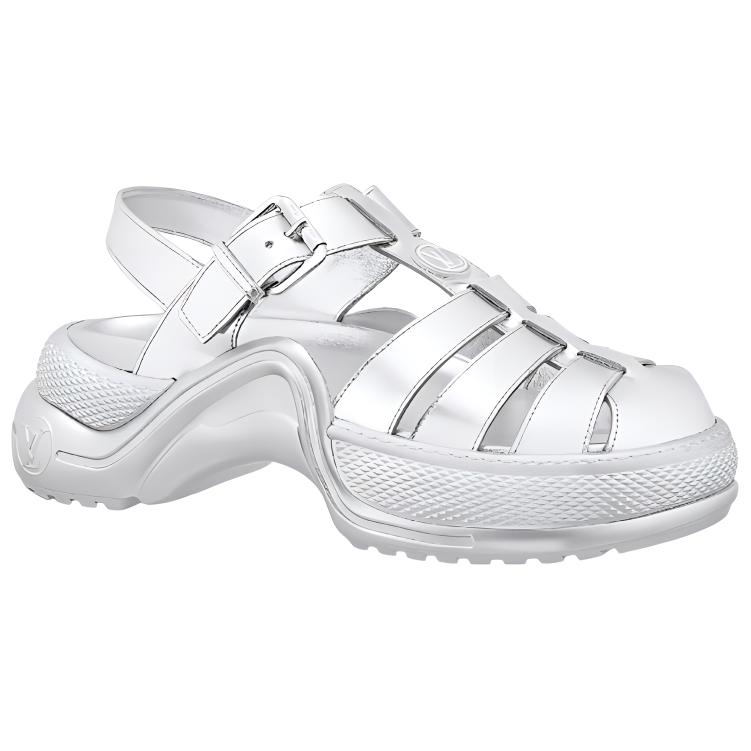 Order 路易‧威登 Archlight 1.0 系列 小牛皮 搭扣 厚底 時尚涼鞋 女款 銀色