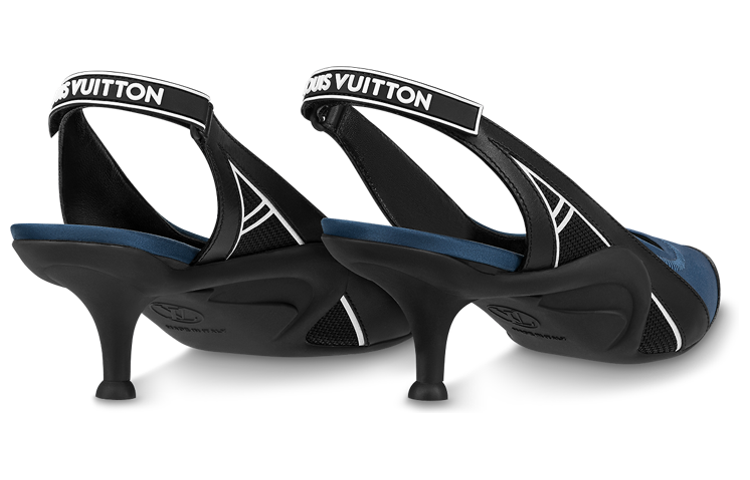 Shop (W) Louis Vuitton Kasut Archlight 1.0 Nautical Slingback 'Biru Hitam' 1ABH93