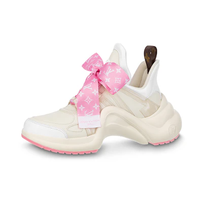 (W) LV Archlight 1.0 Sneakers 'Beige with Pink Monogram Ribbon'