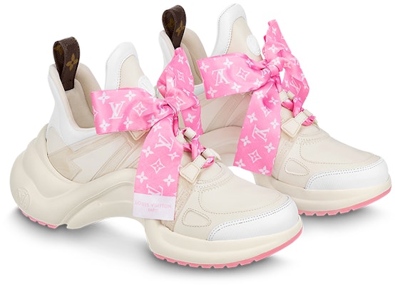 (Women) Louis Vuitton Archlight 1.0 Sneakers 'Beige with Pink Monogram Ribbon' 1ABB68 Order (Women) Louis Vuitton Archlight 1.0 Sneakers 'Beige with Pink Monogram Ribbon' 1ABB68