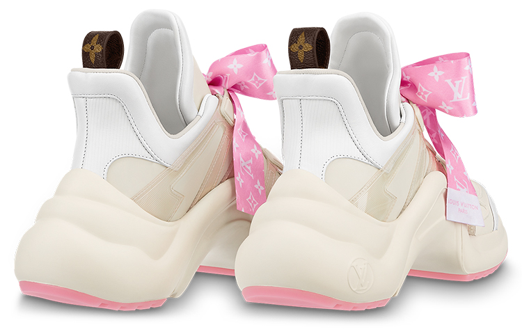 Lookbook (W) Louis Vuitton Archlight 1.0 Sneakers 'Beige dengan Reben Monogram Merah Jambu' 1ABB68