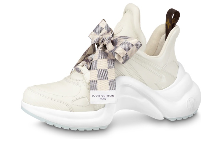 (Women) Louis Vuitton Archlight 1.0 Sneakers 'Cream White with Plaid Ribbon' 1AB43V