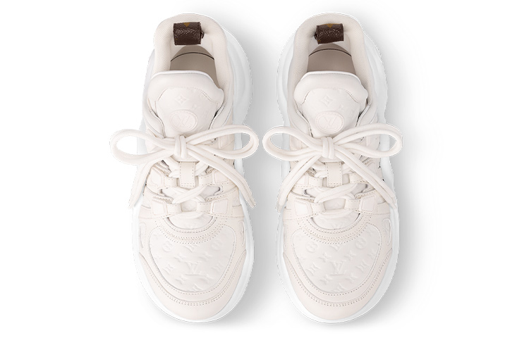 Shop LOUIS VUITTON Archlight 1.0 皮革 圓頭繫帶 低筒 老爹鞋 5cm 女款 白色
